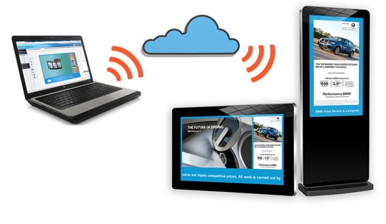 digital signage update from anywhere cms