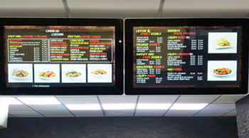 digital signage screen fast food