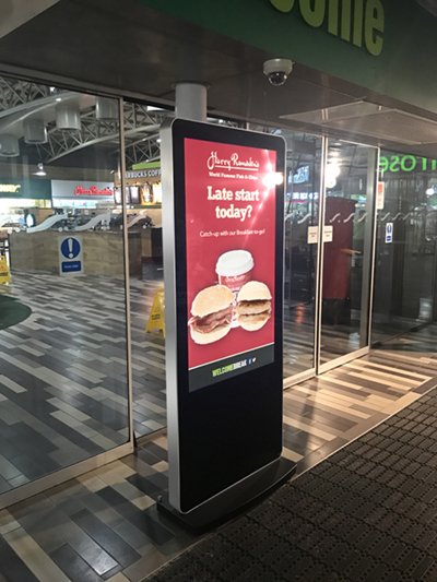 digital signage screen service station