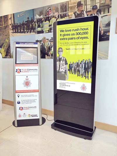 digital signage screen white window shop retail