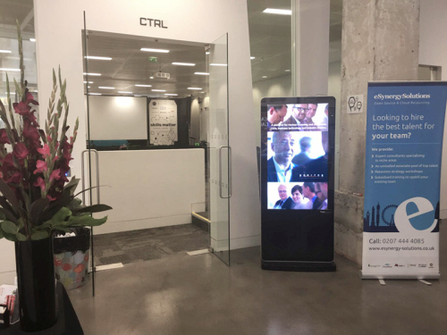 digital signage screen store window display white