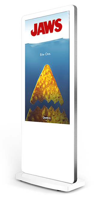 digital signage screen white window shop retail