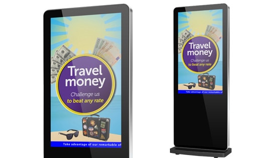 digital signage scrolling text message ticker tape