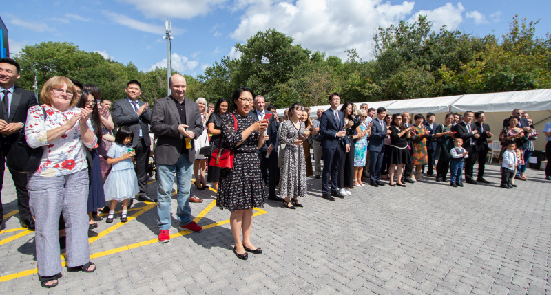 Allsee building opening event crowd