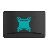 Back of 10" POS showing free wall mount icon