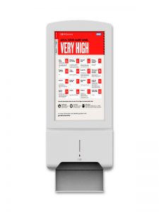 Hand Sanitiser Display on White Background showing Tier Content