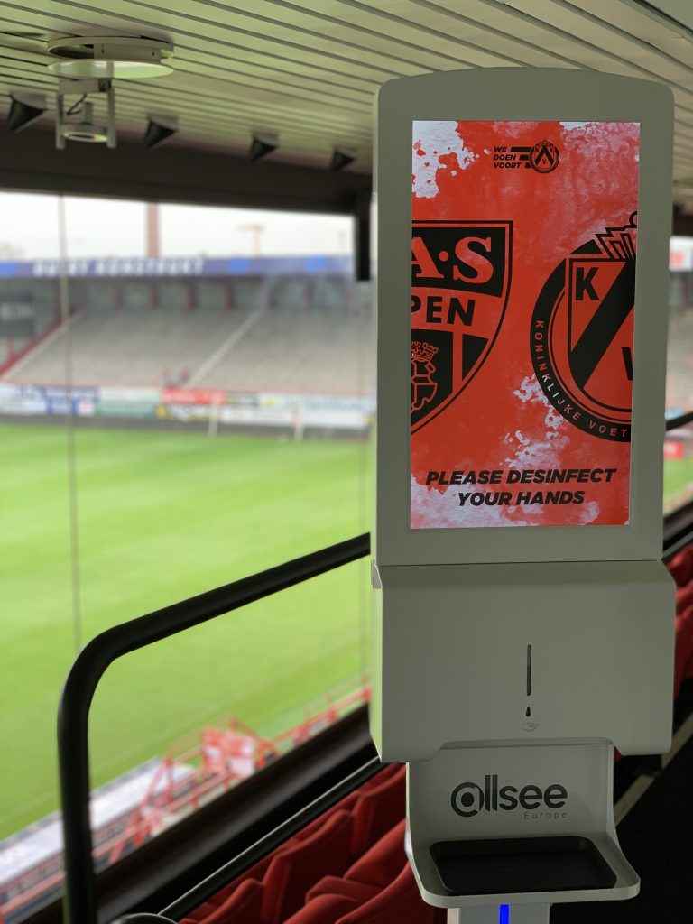 Hand Sanitiser Advertising Display at KVK Football Stadium