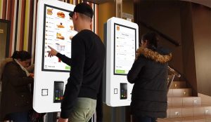 PCAP Self Service Kiosk at fast food restaurant