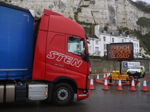 Lorries Stopped at Dover Due to COVID-19 Border Closures