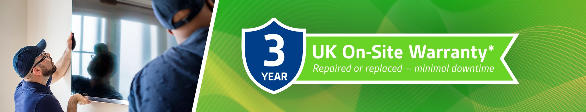 3 year onsite warranty banner
