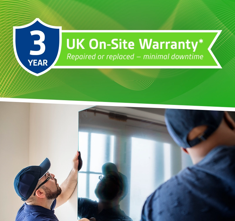 3 year onsite warranty banner