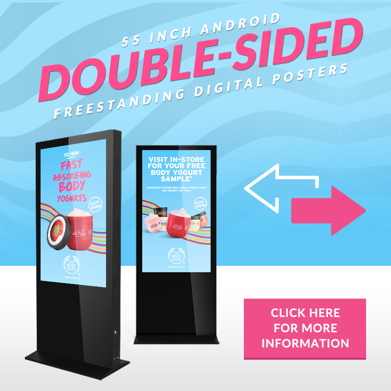 White version of Freestanding Digital Displays