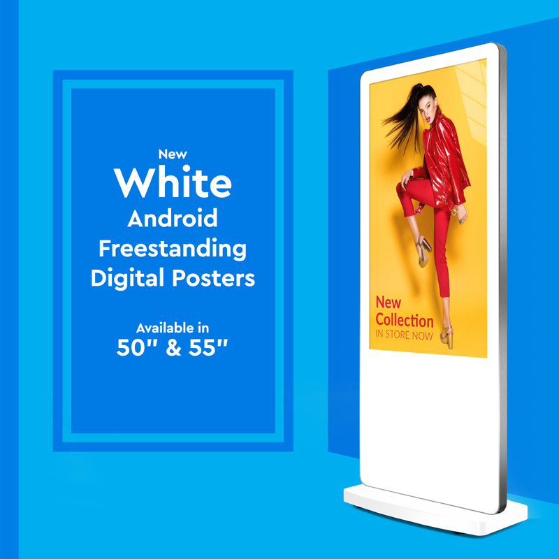 White version of Freestanding Digital Displays