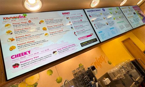 digital signage screens menu boards fast food 