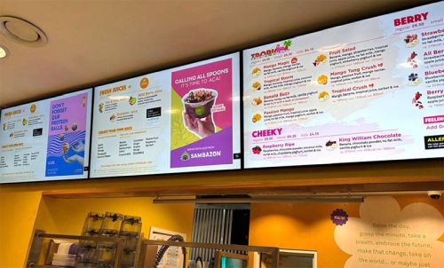 digital signage screens menu boards fast food 