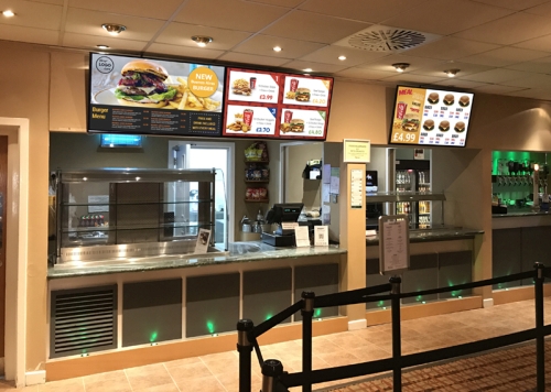 digital signage screens menu boards canteen