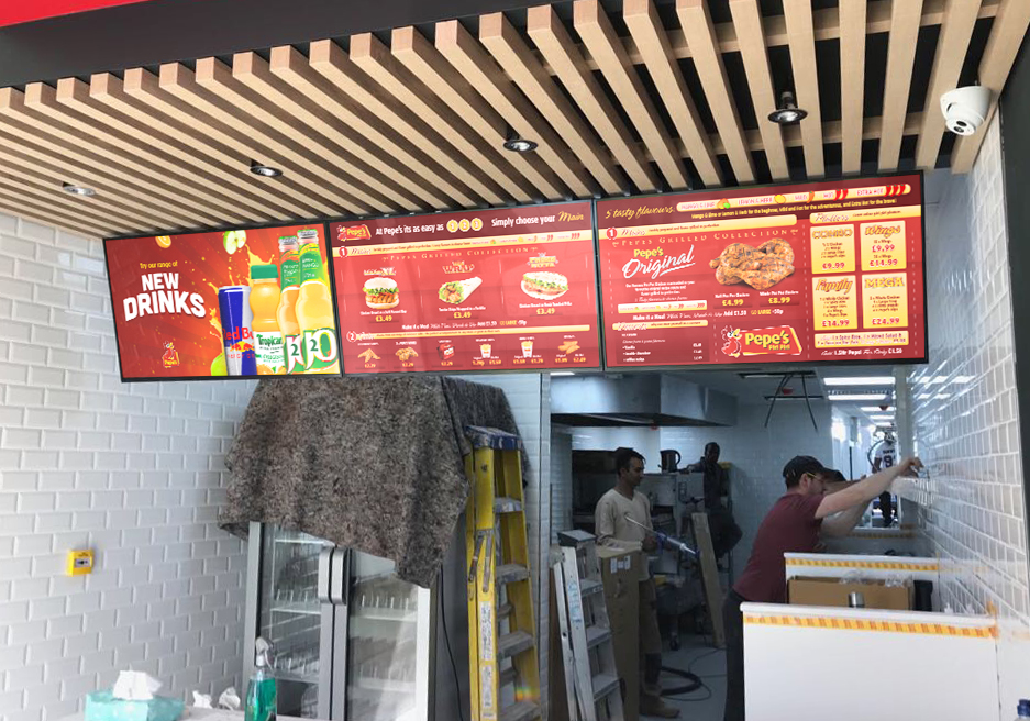 digital signage screens menu boards coffee shop cafe