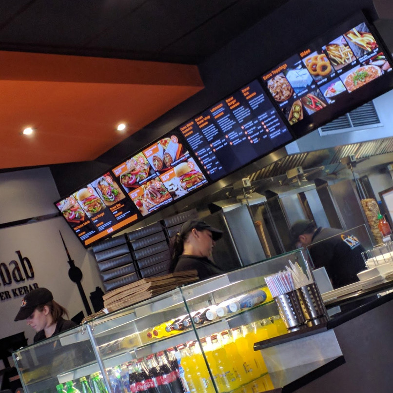 digital signage screens menu boards coffee shop cafe