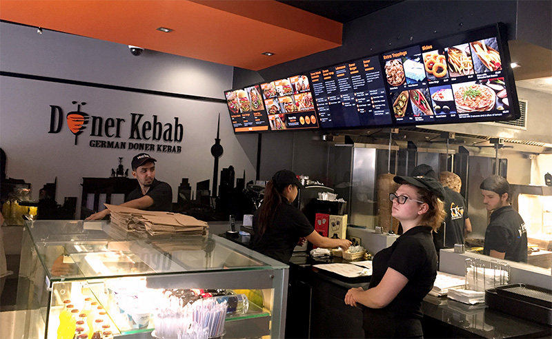 digital signage screens menu boards coffee shop cafe