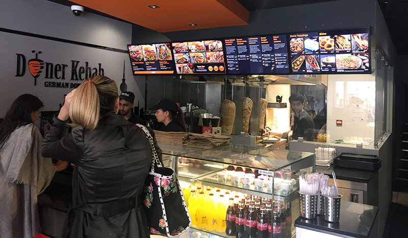 digital signage screens menu boards coffee shop cafe