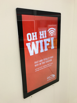 digital signage screen rail station train