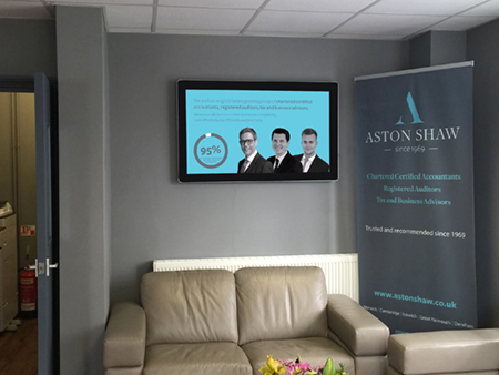 digital signage screen office showroom