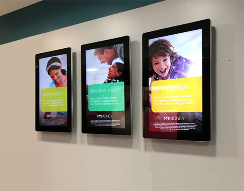 digital signage screen bank