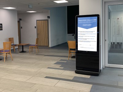 digital signage screen store window display white