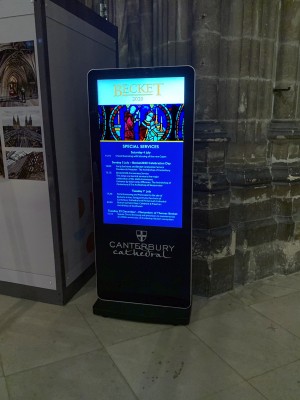 digital signage screen store window display white