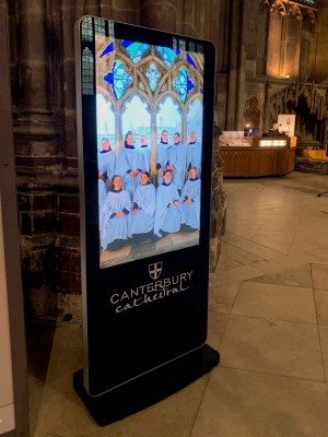 digital signage screen store window display white