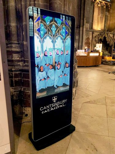 digital signage screen store window display white