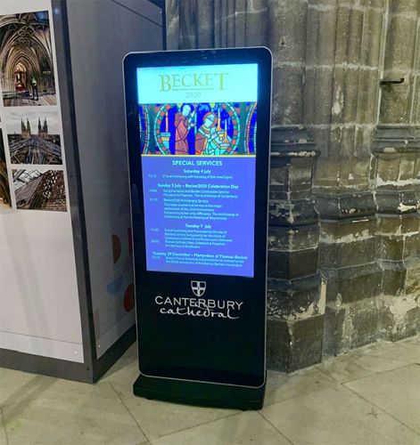 digital signage screen store window display white