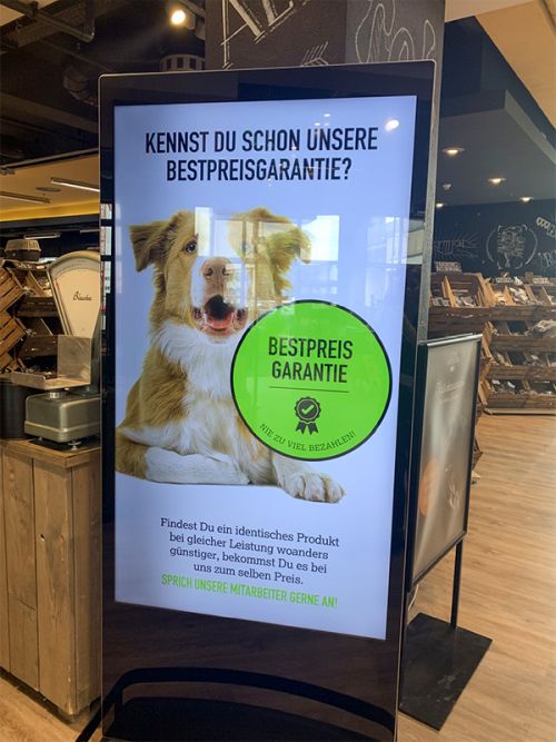 digital signage screens freestanding poster