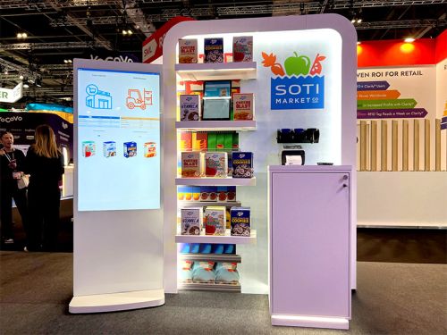 digital signage screens freestanding poster