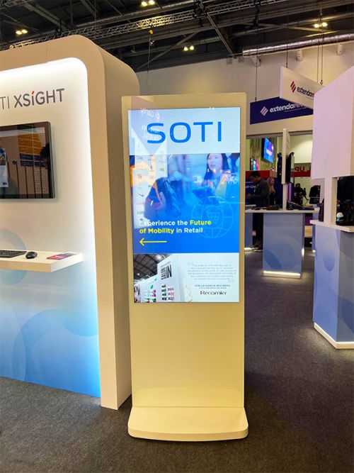 digital signage screens freestanding poster