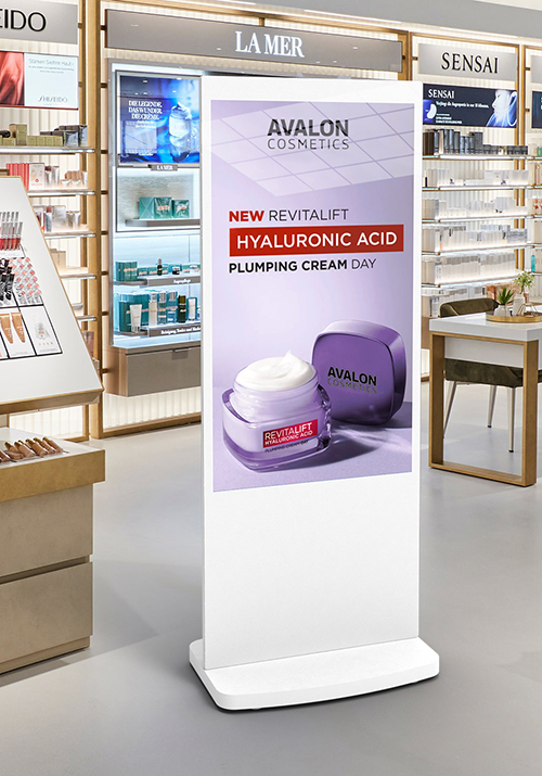 digital signage screens freestanding poster