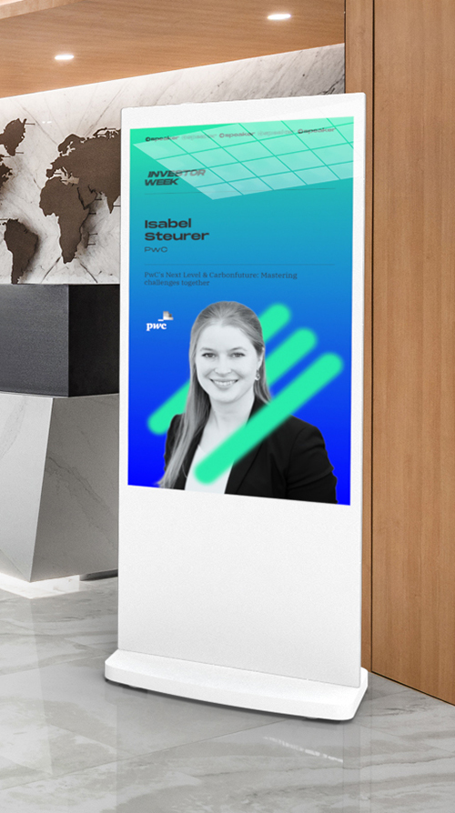 digital signage screens freestanding poster