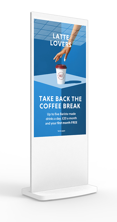 digital signage screens freestanding poster