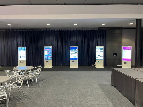 digital signage screens touch screen freestanding pcap poster