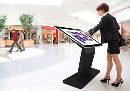 digital signage screens touch screen kiosk mall shopping center