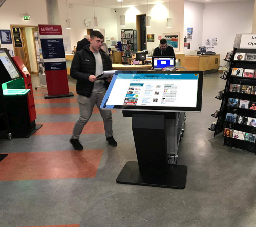 digital signage screens touch screen kiosk rear