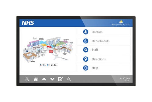 digital signage screens touch screen hospital