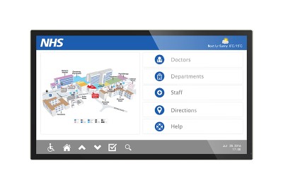 digital signage screens touch screen hospital