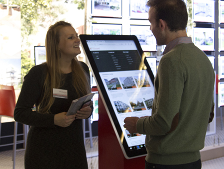 digital signage screens touch screen hospital