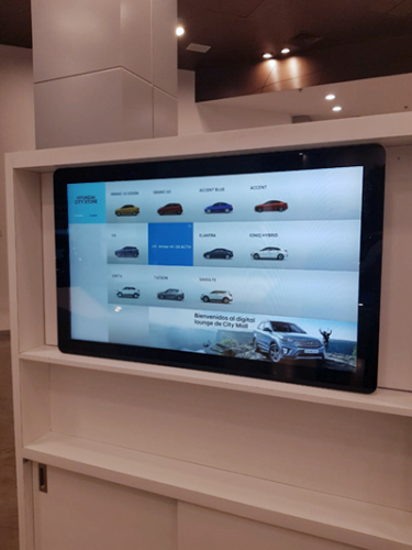 digital signage screens touch screen hotel lobby