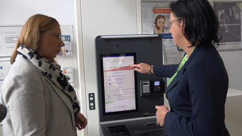 digital signage screens touch screen hospital