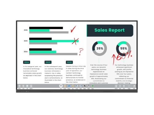 digital signage screens touch screen whiteboard rear ports