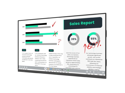 digital signage screens touch screen whiteboard rear ports