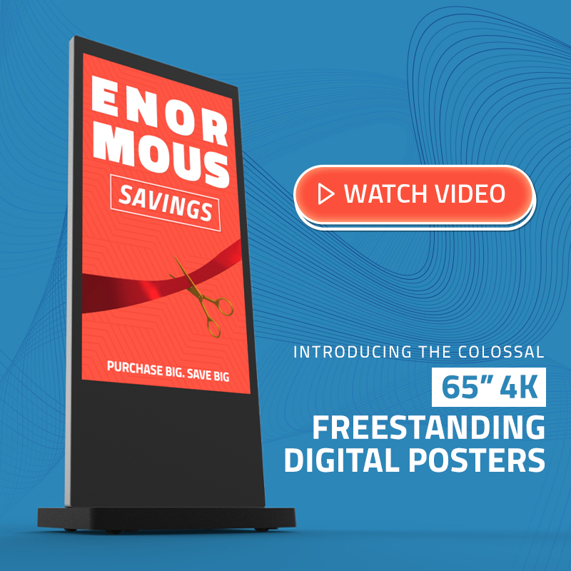 White version of Freestanding Digital Displays